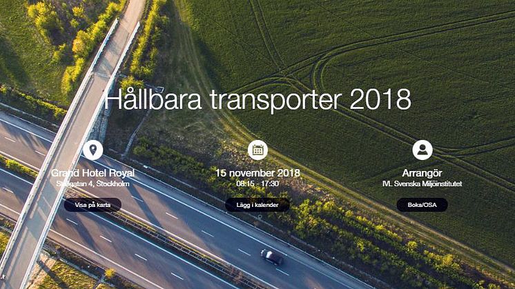 Elfordon, flygskatt, biodrivmedel och mycket mer - klimatet i fokus på årets Hållbara transporter