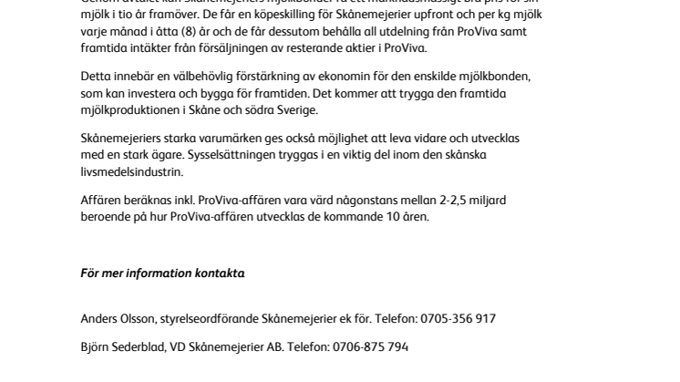 Skånemejeriers mjölkbönder kan nu investera för en framtida mjölkproduktion