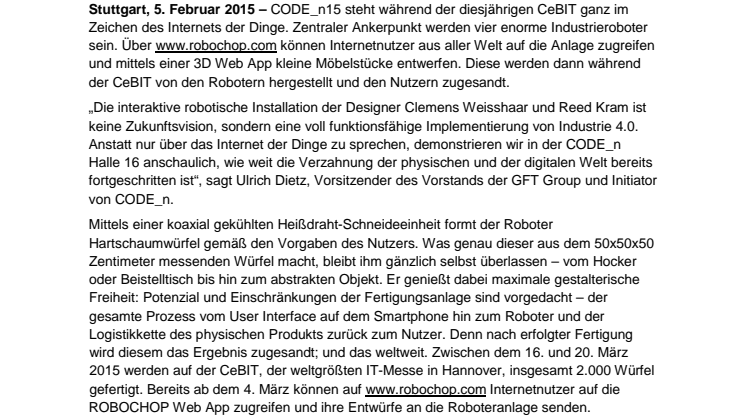 CODE_n15 bringt mit ROBOCHOP Industrie 4.0 auf die CeBIT