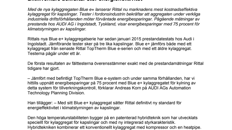 Biltillverkare bekräftar stor energieffektivitet