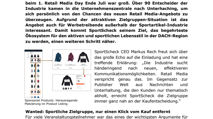 Retail Media bei SportScheck: Neue Vermarktungslösung für Marken auf der Suche nach aktiven und sportlichen Kunden 