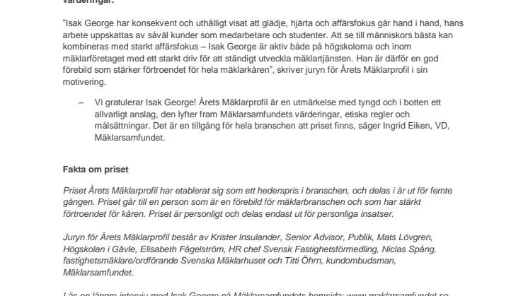 ​Vinnaren av Årets Mäklarprofil 2015 utsedd