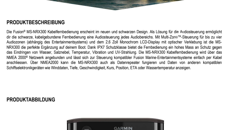 Datenblatt CH Garmin Fusion MS NRX300 Schwarz