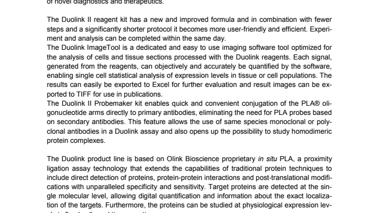 Olink Bioscience introduces a new and improved Duolink product line