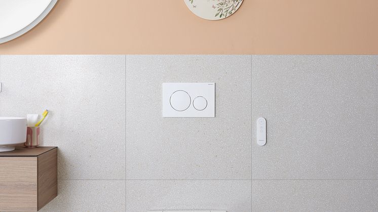 2024_Geberit AquaClean Alba_Urban_Remote control_Sigma20_VariForm_Option_light off_frontal_Original