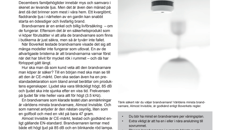 Säkert val av brandvarnare!