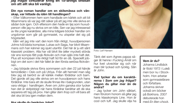 Intervju med Johanna Lindbäck