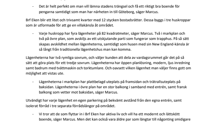 Lägenheter från OBOS: Brf Eken växer fram i Lerum