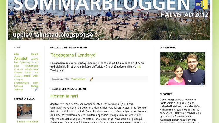 Halmstad Turistbyrå sommarbloggar i år igen