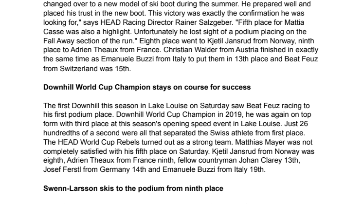 Matthias Mayer: Victory in Lake Louise with new ski boots