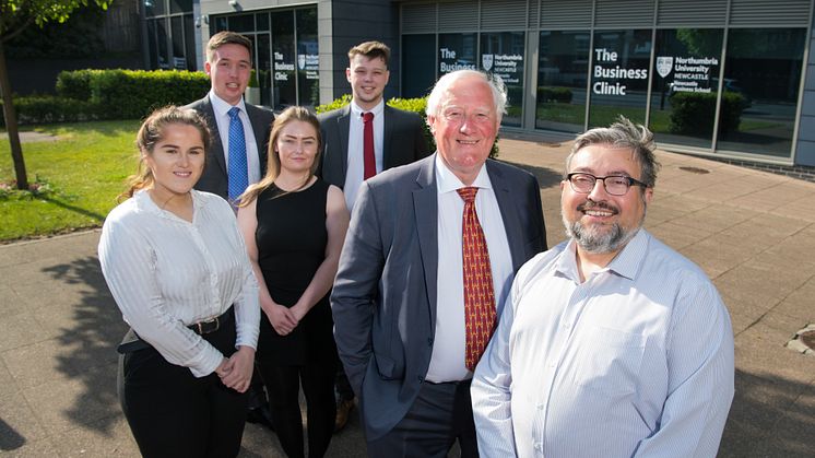 Student business team Ignition Consulting with Kevan Carrick and Professor Ron Beadle from NIBE