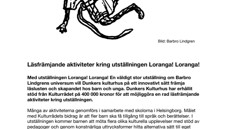 Läsfrämjande aktiviteter kring utställningen Loranga! Loranga!