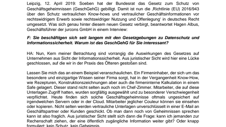 GeschGehG - Digitaler Safe für Geschäftsgeheimnisse wird Gesetz