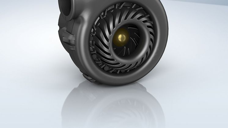 Centrifugalfläkten RV-45 finns i versioner med 12 V och 24 V. Fläkten är mycket kompakt, 64 x 64 x 55 mm, och har en kapacitet på 540 l/min.