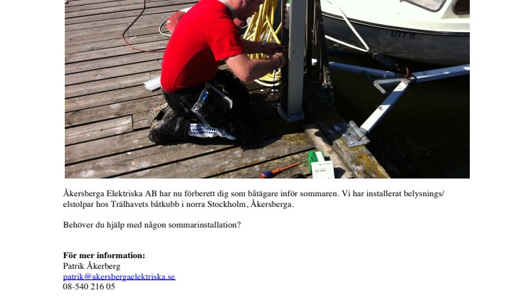 Elinstallationer inför båtsommaren