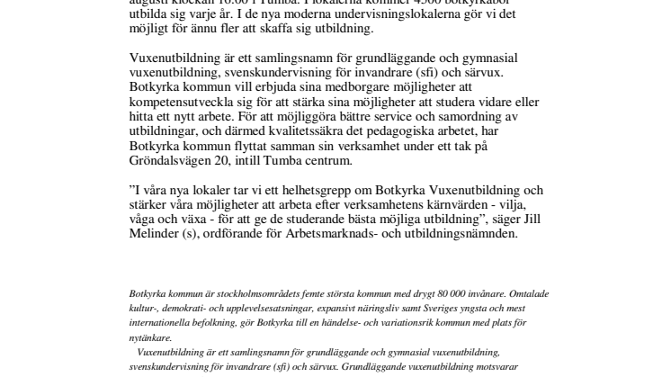 Botkyrka kommuns nya utbildningscenter ska utbilda 4500 personer varje år