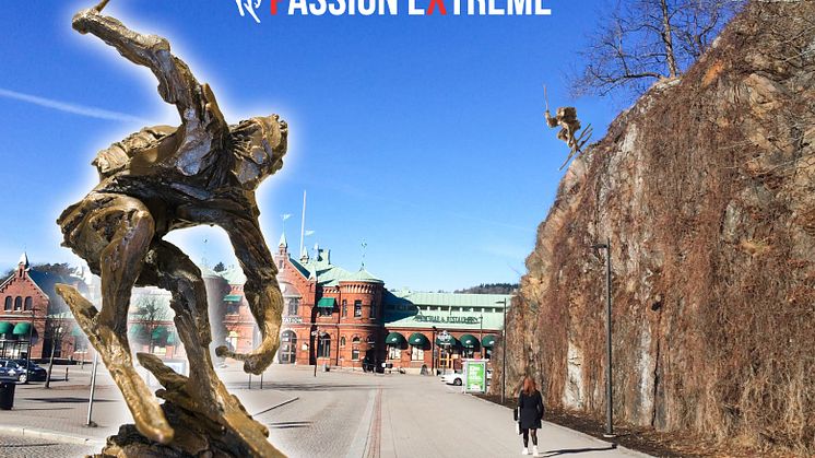 Extrem passion för skidåkning blir skulptur i Borås   