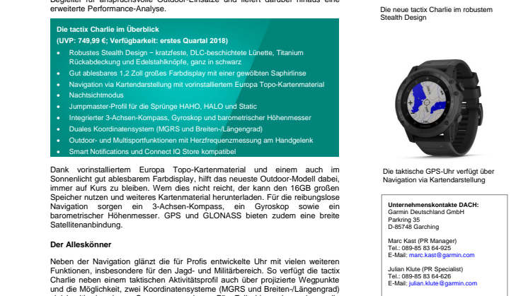 Für Profis entwickelt: die neue tactix Charlie 