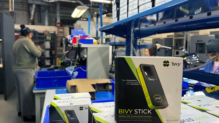 Production of the Bivy Stick satellite messenger device has moved to ACR Electronics' headquarters in Florida, USA