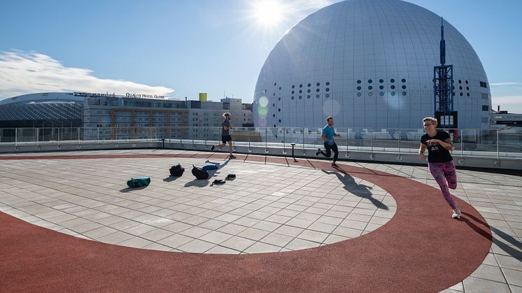 3Huset, en löparbana på 98 m + utomhusgym 