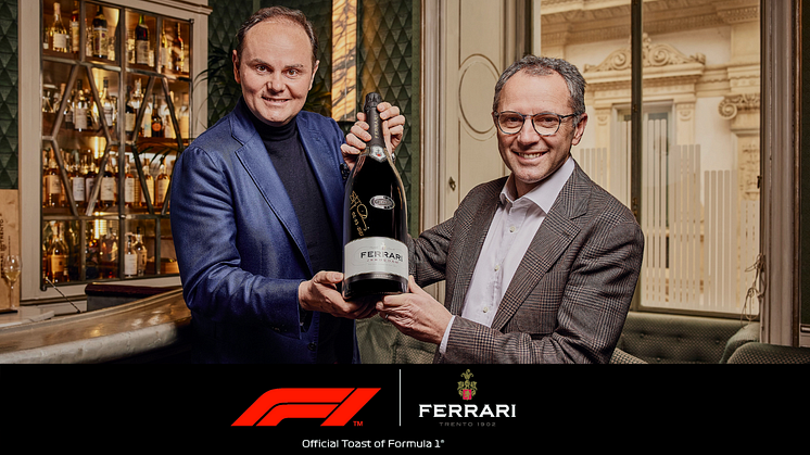 Matteo Lunelli från Ferrari Trento och Stefano Domenicali från Formula 1® med Ferrari Jeroboam