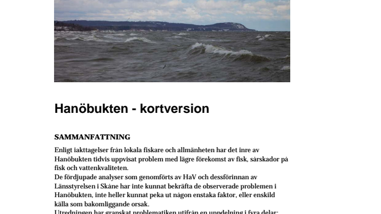 Hanöbuktsutredningen - kortversion