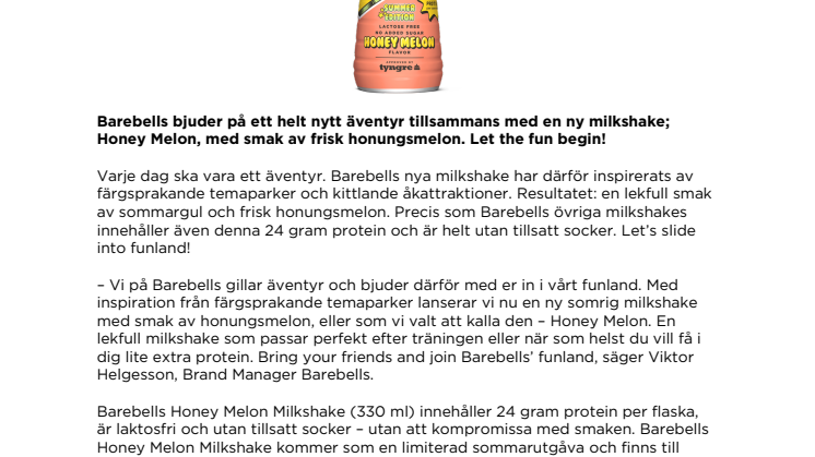 WELCOME TO FUNLAND  - Ny funtastic milkshake från Barebells
