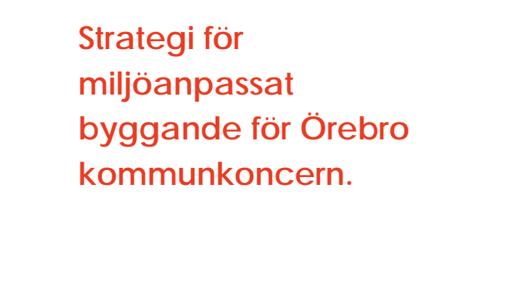 Strategi miljöanpassat byggande