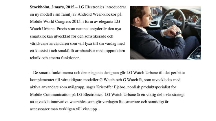 ELEGANTA LG WATCH URBANE TAR SMARTA KLOCKOR TILL NÄSTA NIVÅ