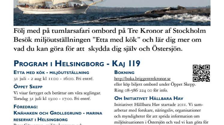 Program - Hållbara Hav och briggen Tre Kronor i Helsingborg 31 juli - 2 augusti