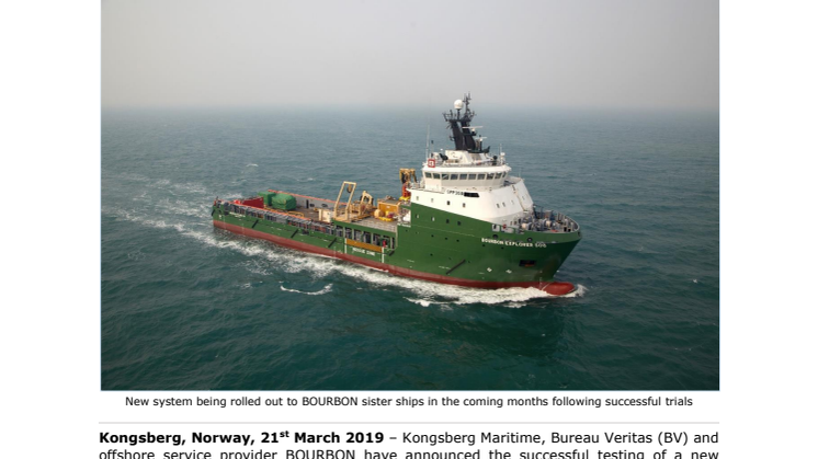 New Kongsberg Maritime application enables Bureau Veritas to successfully complete the first ever ‘DP Digital Survey’ 