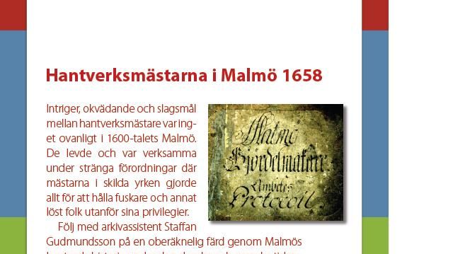 Hantverksmästarna i Malmö 1658
