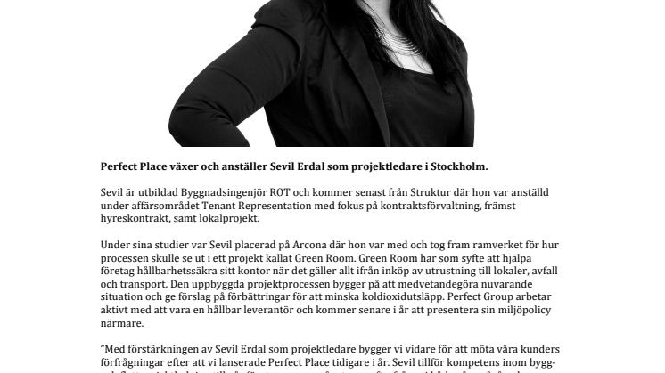 Perfect Place fördjupar inom bygg med Sevil Erdal