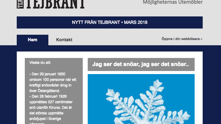 Nyhetsbrev, mars 2018