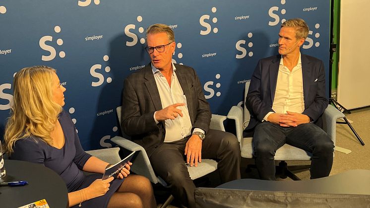 Ferd-eier Johan H Andresen og CEO i Simployer Vigleik Takle snakker om viktigheten av å investere i sine medarbeidere. FOTO:Simployer