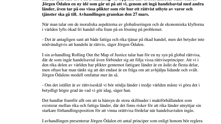 Ny syn på global rättvisa ställer krav på handelsavtalen