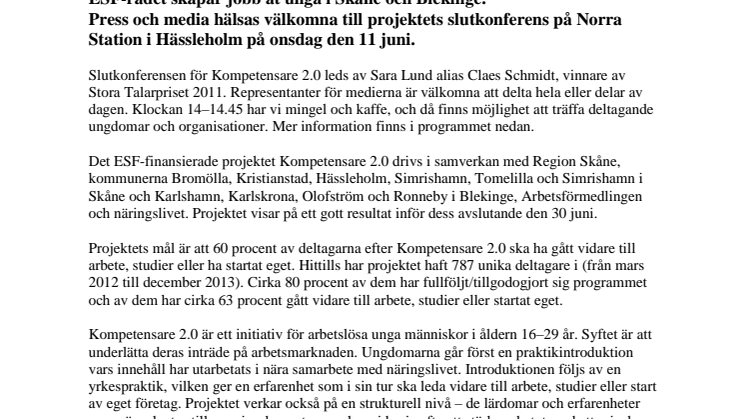 Slutkonferens i projektet Kompetensare 2.0