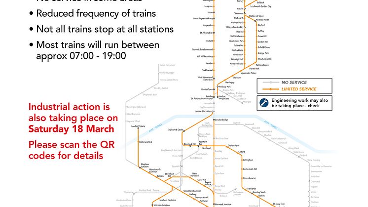 Thursday 16 March GTR strike map