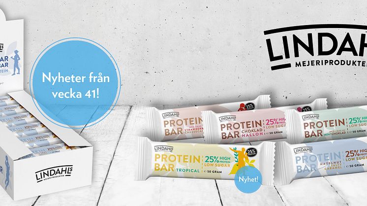 Lindahls low sugar proteinbars – två nya smaker snart i hälsohyllan!