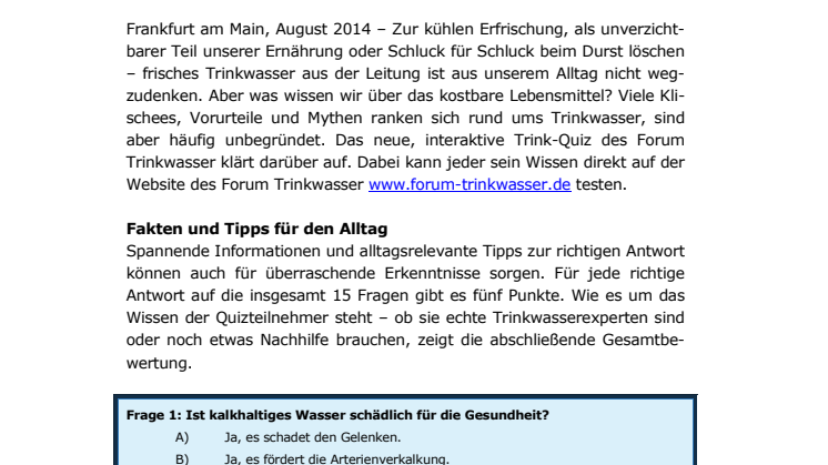 Mythos oder Tatsache? Das große Trink-Quiz