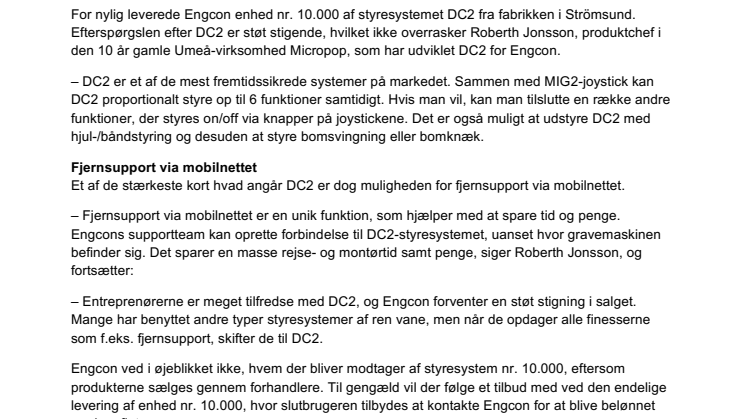Mere end 10.000 bruger nu Engcons styresystem DC2
