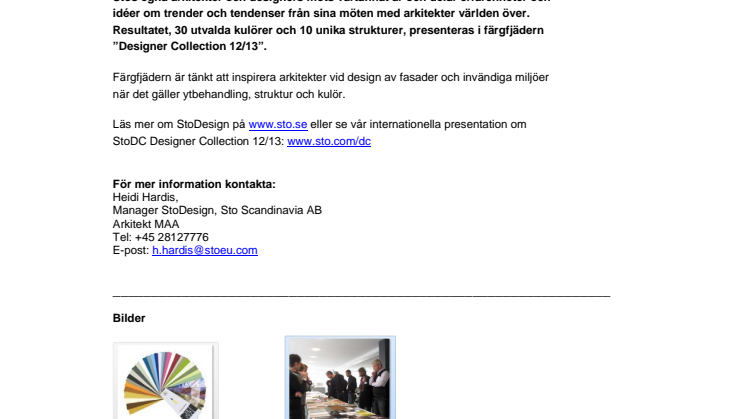 Design av fasader och invändiga miljöer: Aktuella trender i Sto Designer Collection 12/13
