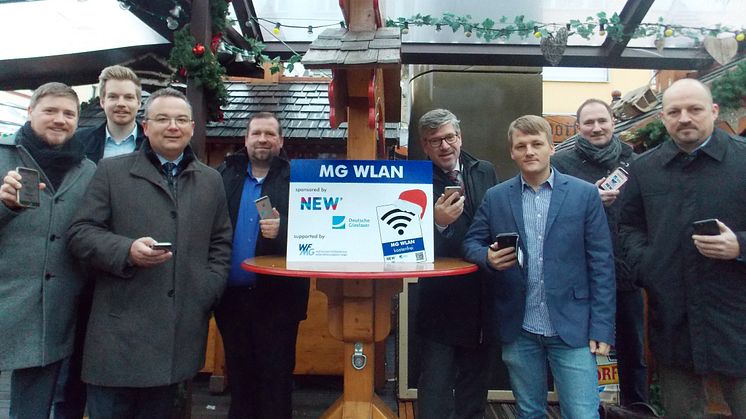Von links: Jan Kaiser (Handelsverband), Benjamin Schmidt, Rafael Lendzion (beide WFMG), Thomas Plümacher (Deutsche Glasfaser), Dr. Ulrich Schückhaus (WFMG), Max Mill (Graefen + König), Sven Richartz (SIB Systeme), Daniel Pelzer (NEW)
