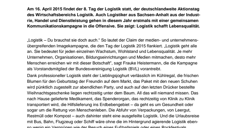 Logistik – Du brauchst sie doch auch.