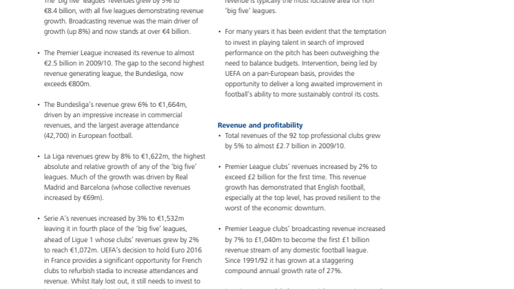 Annual Review Football Finance Highlight