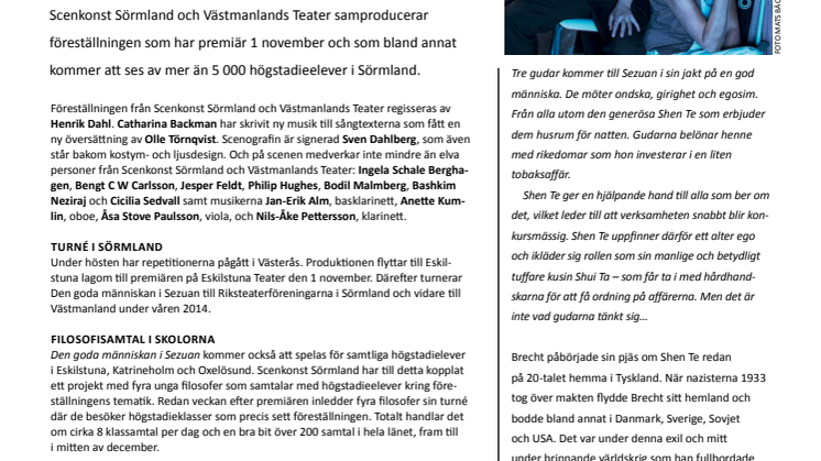 Premiär 1 november för Den goda människan i Sezuan