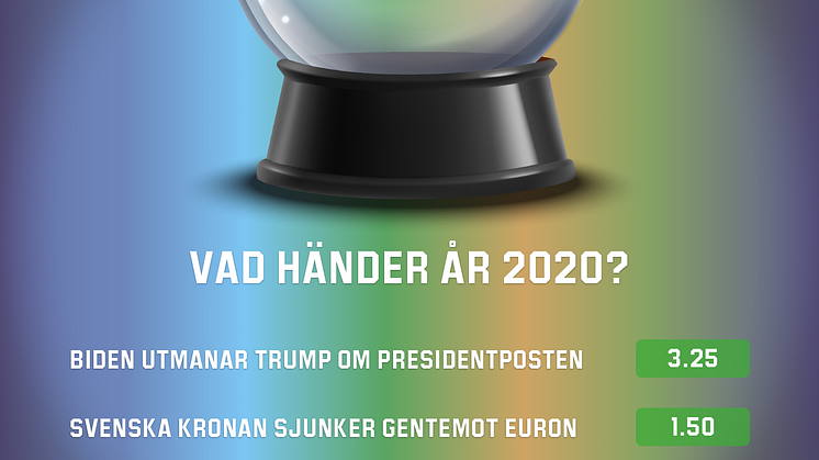 Kristallkulan – så går det i politiken, ekonomin, sporten och nöjesvärlden år 2020 enligt oddsen