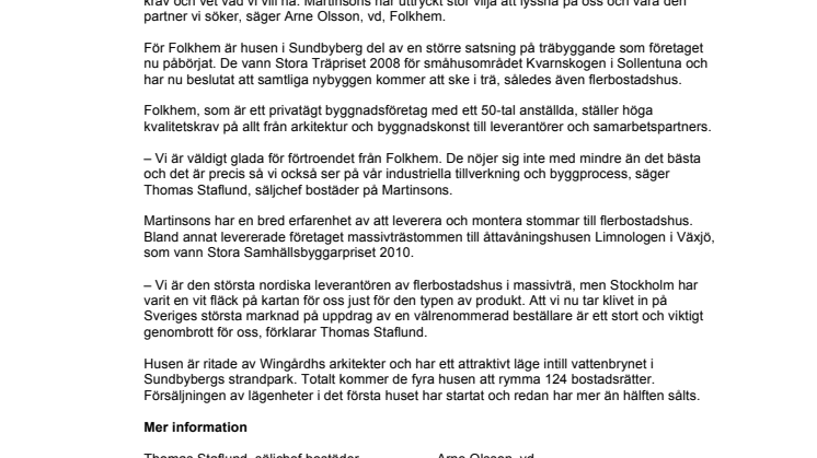 Stockholmsområdets första åttavåningshus i trä byggs i Sundbyberg