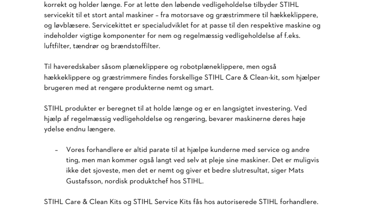VEDLIGEHOLDELSES- OG RENGØRINGSKIT TIL OPTIMAL YDELSE OG LANG LEVETID.pdf