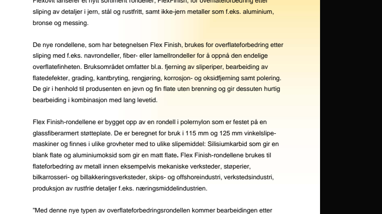 Nye rondeller for overflateforbedring